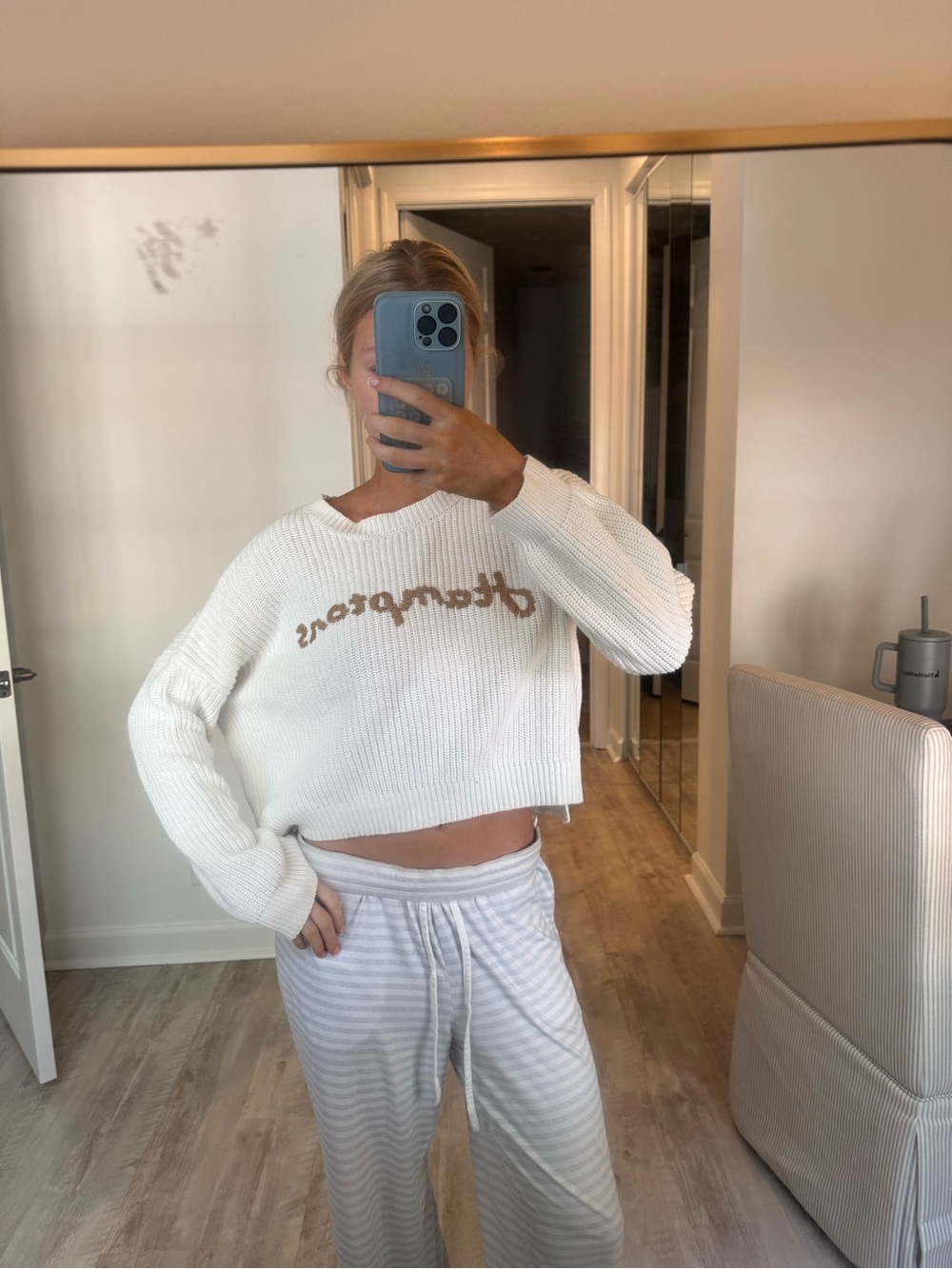 Sincerely Jules Hamptons Cream Cropped Knit Sweater